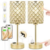 Hong-In touch-control crystal table lamp set 2 for chic bedroom lighting