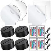 Honoson 4-piece night light base with soft glow showcasing engraved acrylic art