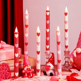 Honoson heart glitter flameless taper candle on dining table for romantic ambiance