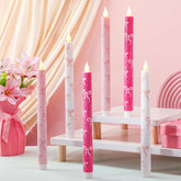 Honoson Valentines flameless candles with pink glitter bows create romantic table ambience.