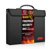 Hontom fireproof bag with lid closed showing sleek, professional exterior for secure storage