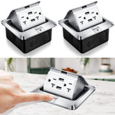Hoolerry pop-up floor outlet kit in silver for clean power access.