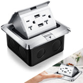 Hoolerry pop-up floor outlet cover box for seamless countertop power access