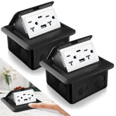 Hoolerry popup floor outlet cover box in sleek black for durable countertop integration