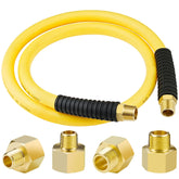 HOOTSUM 1/2in x 4ft hybrid air hose with brass ends for durable connections.