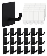 Hoousuper towel hooks with removable strips for damage-free bathroom organization.