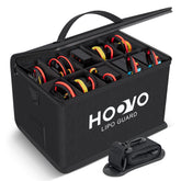 HOOVO Lipo Bag open shows interior dividers for safe LiPo storage