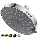 HOPOPRO 5-mode shower head with chrome finish delivering high-pressure spray for a spa-like shower.