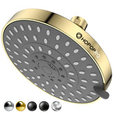 HOPOPRO 5-Mode shower head front view in gold for a luxurious bathroom upgrade