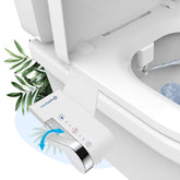 HOPOPRO bidet attachment front view shows slim profile and sleek chrome lever.