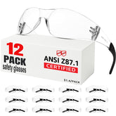 Hoqiwild 12-pack safety glasses for clear vision and reliable eye protection.