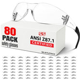 Hoqiwild clear safety glasses front view with comfortable fit and protection.