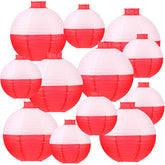 Hortsun fishing bobber lantern 12in red and white ready to hang decor