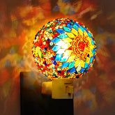 Hortsun Turkish lamp stained glass night light emits warm boho ambiance.