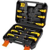 HORUSDY 11-piece magnetic screwdriver set in case for versatile home repairs.