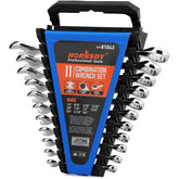HORUSDY 11-piece SAE wrench set organized in its rack