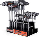 HORUSDY 18-piece T-handle set with ball-end metric wrenches for smooth multi-angle reach.