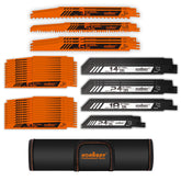 HORUSDY 40-piece blade set front view in organized pouch for easy access.