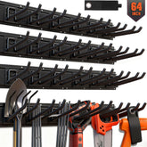 HORUSDY 64-inch garage rack with rails for organized storage of bulky items.