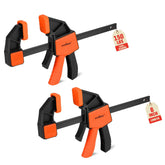 HORUSDY 6-inch bar clamp securing wood for precise joinery.