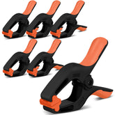 HORUSDY 6-pack spring clamps assembled for quick woodworking holds.