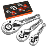 HORUSDY 90T stubby ratchet set for tight spaces and versatile auto repairs.