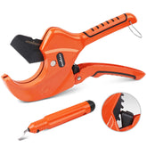 HORUSDY pipe cutter with ratchet aluminum body for smooth, precise cuts on PVC and PEX.