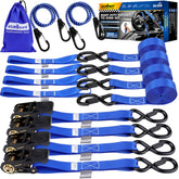 HORUSDY ratchet straps heavy-duty 4-pack in-use on a truck bed