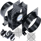 Hose Vary 4-inch axial exhaust fan front view for efficient air extraction.