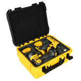 HOSOCASE Dewalt case with IP67 waterproof seal protecting tools on site.