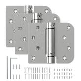 HOSOM 3-pack self-closing hinges in brushed nickel for 4-inch square-corner doors