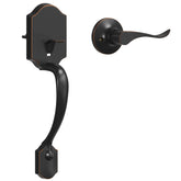 HOSOM front door handle with oil rubbed bronze finish for durable exterior appeal.