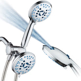 Hotel Spa AquaCare rain head offers powerful spray with 48 settings for customizable showers