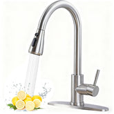 HOTIS Home pull-down faucet in brushed nickel for precise water control