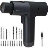 HOTO cordless drill with LED display shows torque and battery level for precise work.