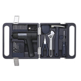 HOTO cordless drill kit in a portable case showing organized storage for DIY projects.