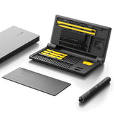 HOTO precision screwdriver set on upright workpad for precise electronics repair.