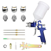 Hotorda HVLP spray gun front view showing ergonomic grip for precise painting.