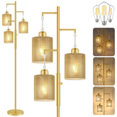 Hotsonic 72in rattan boho floor lamp base provides stable support for living rooms.