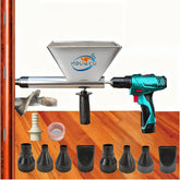 HOUBYU mortar grout gun with 9-nozzle set enables versatile joint sealing.