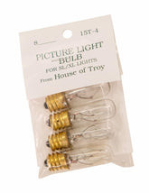 House of Troy 15T4 bulbs pack of 4, ideal for durable display lighting.