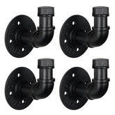 HouseAid industrial pipe towel hook holder in matte black for bathroom organization
