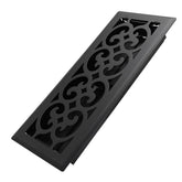 Howeall Charlotte floor register matte black front view shows durable 2mm steel construction.