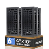 Howeall floor register 4x10 steel frame close-up showing durable construction