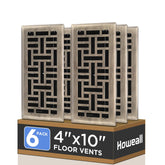 Howeall Seattle antique brass floor register 4x10 inch for durable, stylish ventilation.
