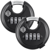 HOX 4-digit disc padlock with 3/8-inch hardened shackle for secure sheds