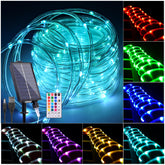 Hozplex 33ft solar rope lights outdoors for long-lasting illumination