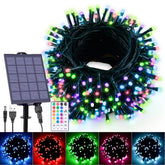 Hozplex 59ft solar string lights outdoor for charming yard ambiance