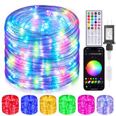 Hozplex 99ft outdoor rope lights for ambient exterior lighting on patios and decks.
