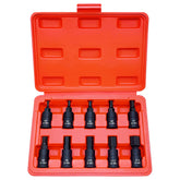 HPBBKD hex bit socket set with metric sizes 3mm-14mm for 3/8 drive, versatile for vehicle maintenance.